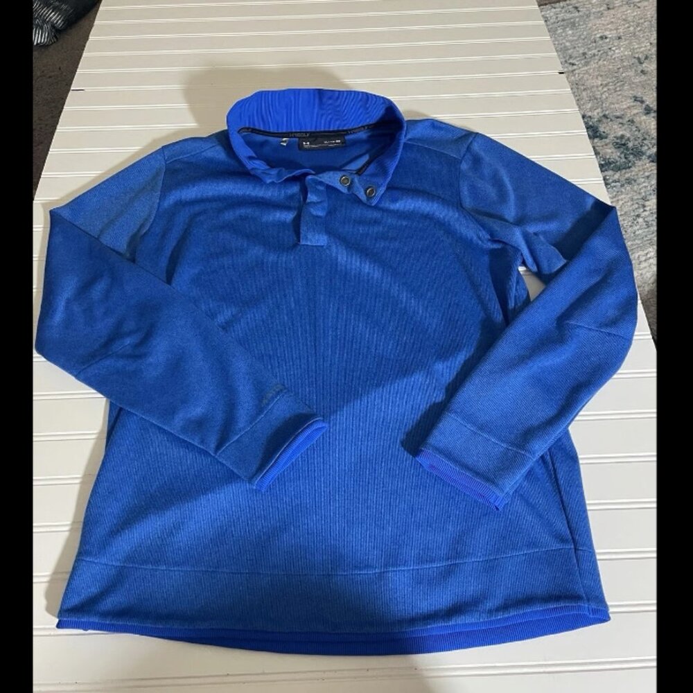Under Armour Golf XL ColdGear 1/4 Zip Pullover Long Sleeve Shirt Blue Men's